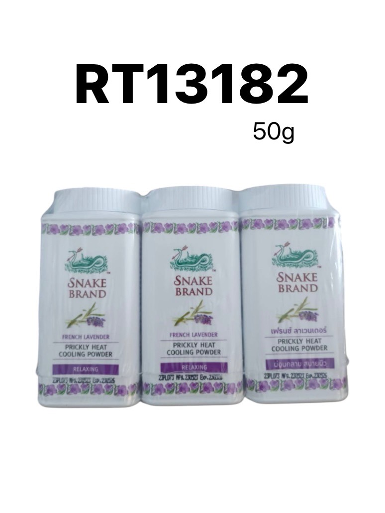 SNAKE BRAND Prickly Heat Cooling Powder Relaxing 50g.